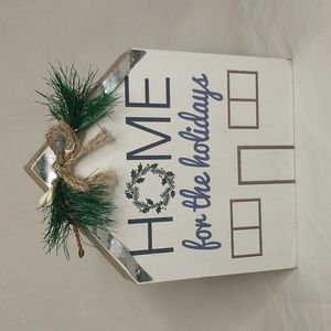 🎁 At Home Holiday Home Cutout Block Sign